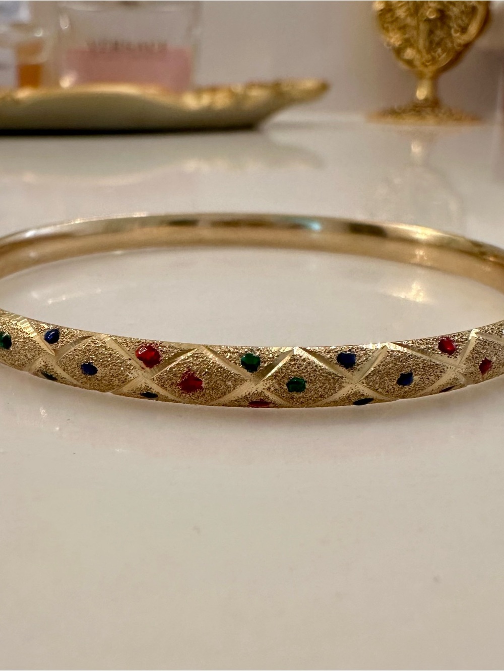 Solid 10k gold bangle bracelet